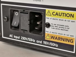 IEC connector inserted into M-01